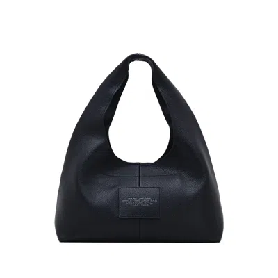 Marc Jacobs Soft Textured Leather Slouchy Bag With Rounded Handle In Black