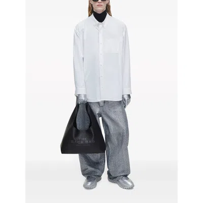 Marc Jacobs Soft Textured Leather Slouchy Bag With Rounded Handle In Black