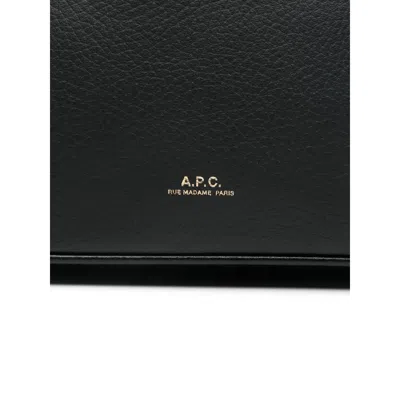 Apc A.p.c. Vera Grained Leather Shoulder Bag In Black