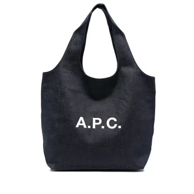 Apc Tote Bags A. P.c. Woman Color Blue In Black