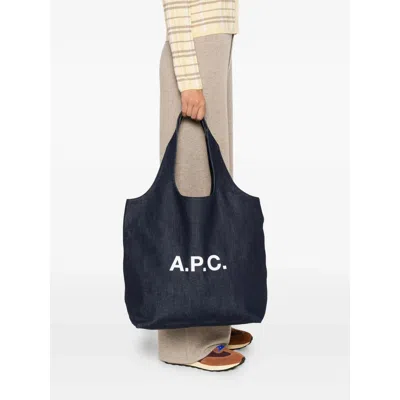 Apc Tote Bags A. P.c. Woman Color Blue In Black