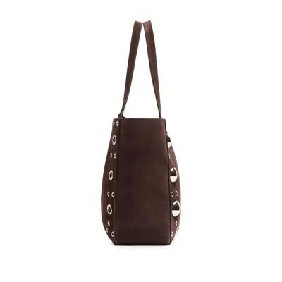 Valentino Nellcote Medium Shopping Tote Bag In Suede In Burgundy