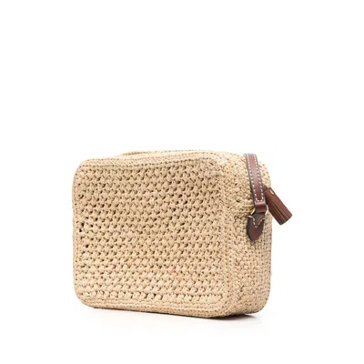 Anya Hindmarch Raffia Crossbody Bag With Iconic Eyes Applique In Brown