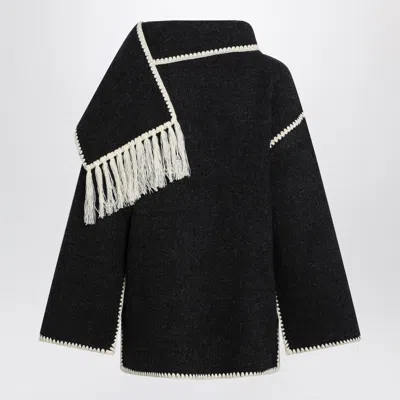 Totême Toteme Embroidered Scarf Wool Jacket In Gray