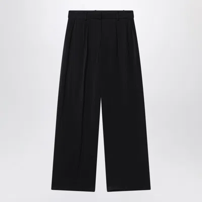 Totême Black Palazzo Trousers With Pleats In Black