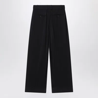 Totême Black Palazzo Trousers With Pleats In Black