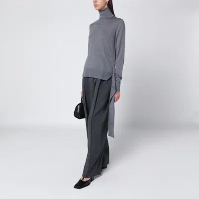 Totême Grey Turtleneck With Double Sleeves In Gray