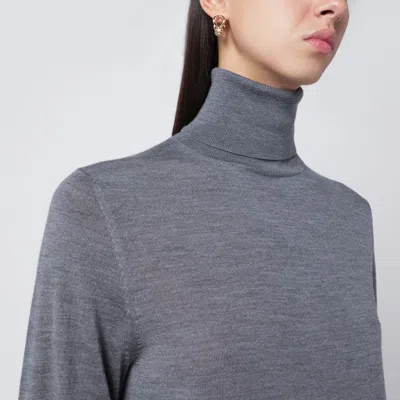 Totême Grey Turtleneck With Double Sleeves In Gray