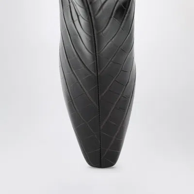 Totême Toteme Women The Mid Heel Boot Leather Boots With Croco Effect In Brown