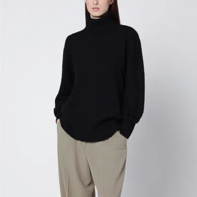 Totême Black Cashmere Turtleneck In Black