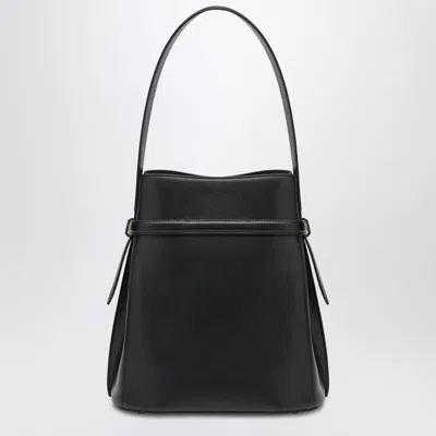 Totême Black Leather Bucket Bag In Black