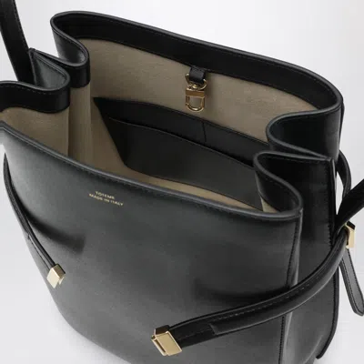 Totême Black Leather Bucket Bag In Black
