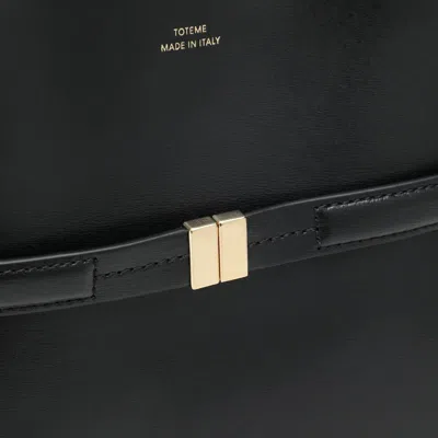 Totême Black Leather Bucket Bag In Black