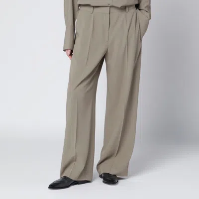 Totême Taupe Wool-blend Trousers In Neutral