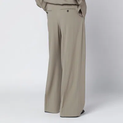 Totême Taupe Wool-blend Trousers In Neutral