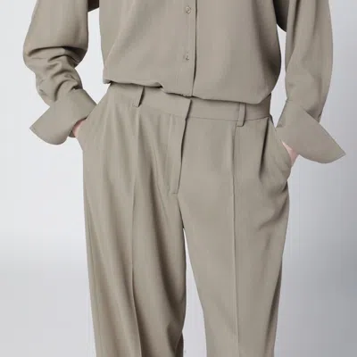 Totême Taupe Wool-blend Trousers In Neutral