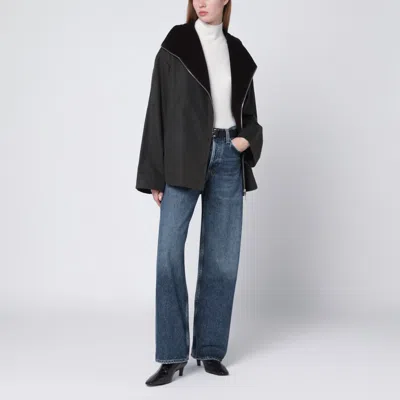 Totême Forest Green Zip-up Country Jacket In Green