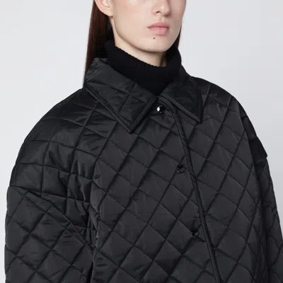 Totême Quilted Jacket Collared Neck Long Sleeves In Black