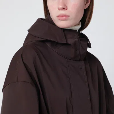 Herno Short Laminar Coffee-colored Parka In Brown