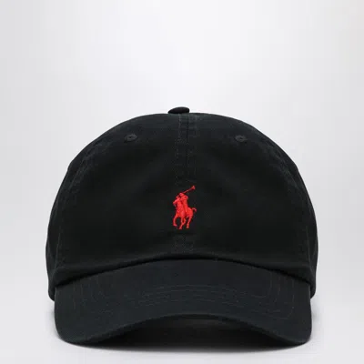 Polo Ralph Lauren Black Baseball Cap With Logo In Black