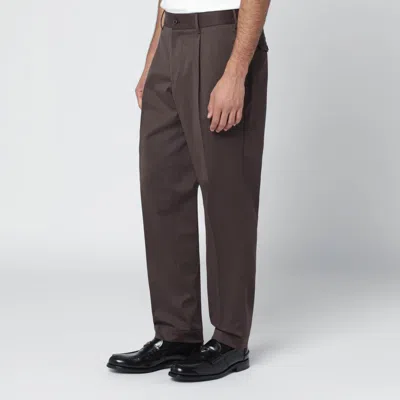 Santaniello Brown Wool-blend Trousers In Brown