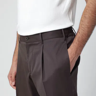 Santaniello Brown Wool-blend Trousers In Brown