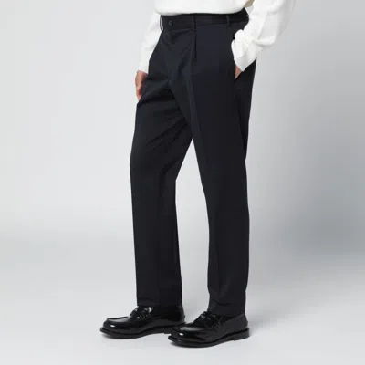 Santaniello Blue Wool Blend Trousers In Blue