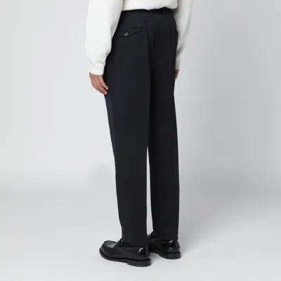 Santaniello Blue Wool Blend Trousers In Blue