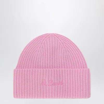 Mc2 Saint Barth Pink Wool Beanie With Embroidered Logo In Pink