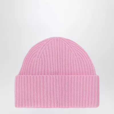 Mc2 Saint Barth Pink Wool Beanie With Embroidered Logo In Pink