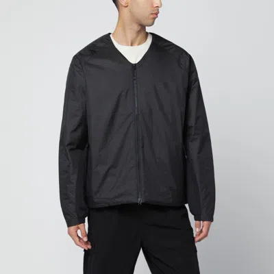 Purple Mountain Observatory Black Nylon Zip-up Jacket In Black