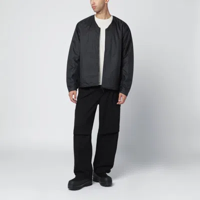 Purple Mountain Observatory Black Nylon Zip-up Jacket In Black