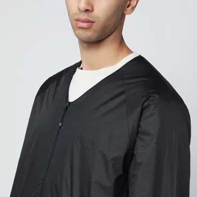 Purple Mountain Observatory Black Nylon Zip-up Jacket In Black