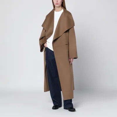Totême Signature Hazelnut Coat In Wool And Cashmere In Brown
