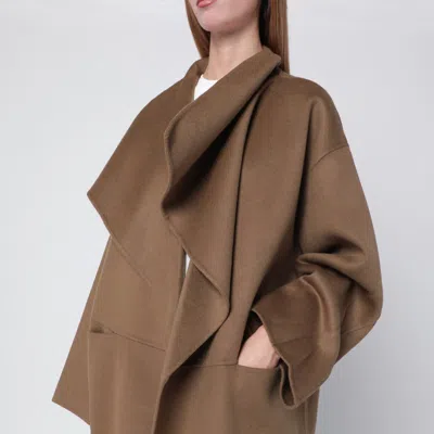 Totême Signature Hazelnut Coat In Wool And Cashmere In Brown