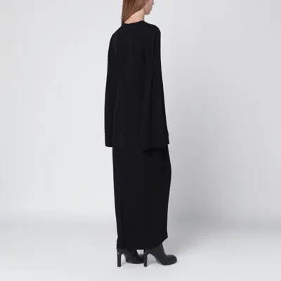 Totême Long Black Dress In Cady In Black