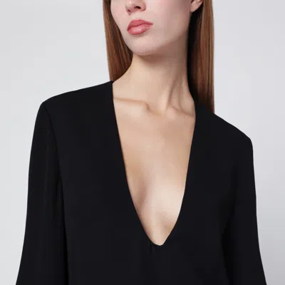 Totême Long Black Dress In Cady In Black