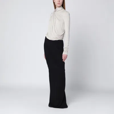 Entire Studios Long Black Draped Skirt In Black