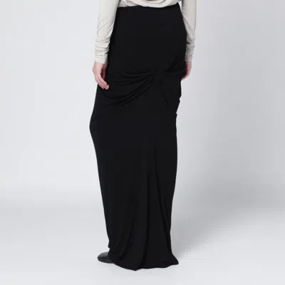 Entire Studios Long Black Draped Skirt In Black