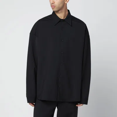 Entire Studios Oversized Wool Blend Long Sleeve Shirt In Black