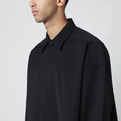 Entire Studios Oversized Wool Blend Long Sleeve Shirt In Black