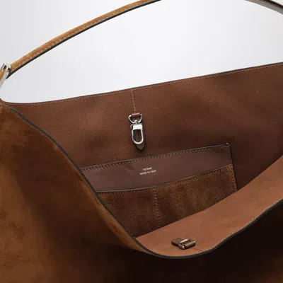 Totême Light Brown Suede Tote Bag In Brown