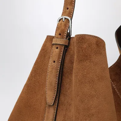Totême Light Brown Suede Tote Bag In Brown