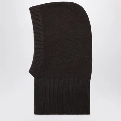 Almada Label Brown Wool And Cashmere Balaclava In Black