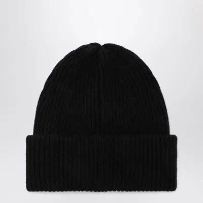 Almada Label Black Wool And Cashmere Beanie In Black