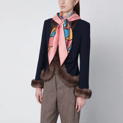 Valentino Garavani Scarf With Colorful Diamond Pattern In Pink