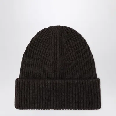 Almada Label Brown Wool And Cashmere Beanie In Brown