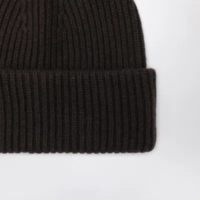 Almada Label Brown Wool And Cashmere Beanie In Brown
