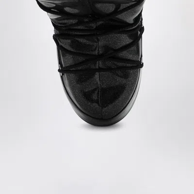 Moon Boot Black Icon Glitter Boots In Black