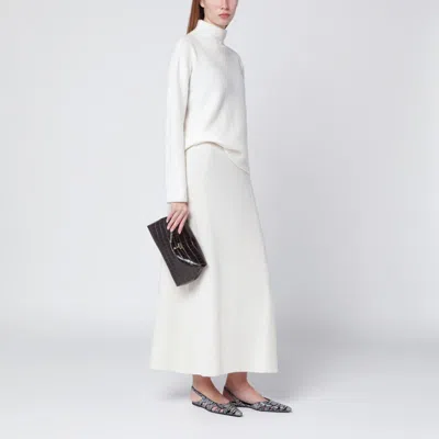 Totême Brown T-lock Clutch In Crocodile-embossed Leather In Brown